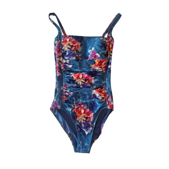 NEW w TAGS Johnny Was Women's SUMMER DAYS RUCHED ONE PIECE Floral Small - Picture 4 of 12